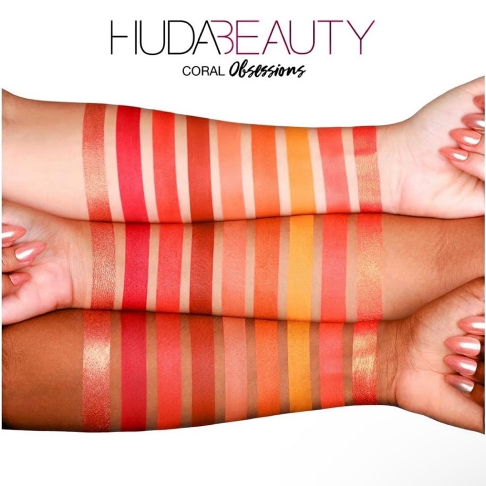 🌿 HUDA BEAUTY Coral Obsessions Palette - Picture 3 of 12